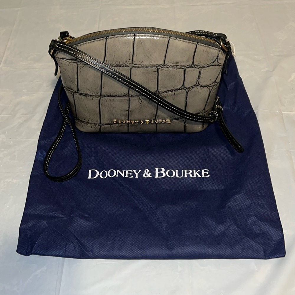Dooney & Bourke Gray Croc-Embossed Crossbody Bag